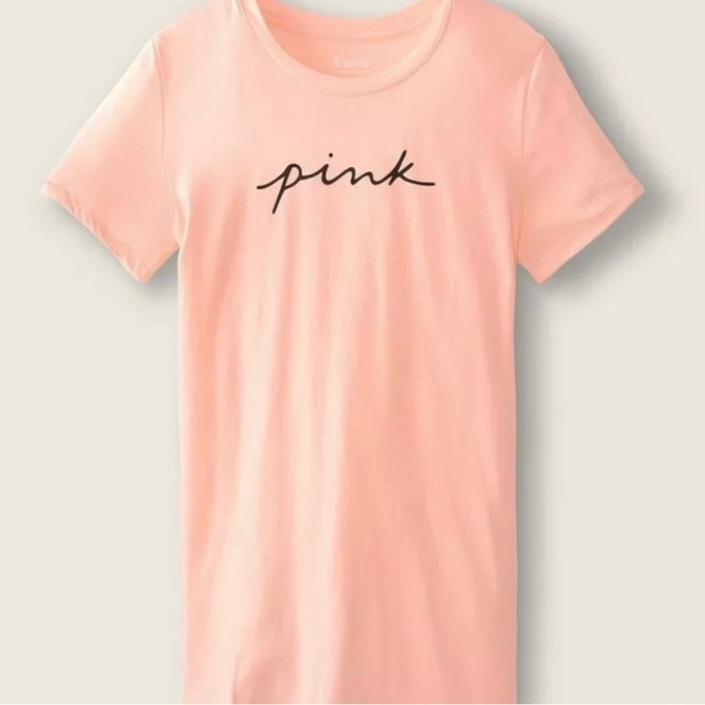 GUC VS PINK light peach fitted tee